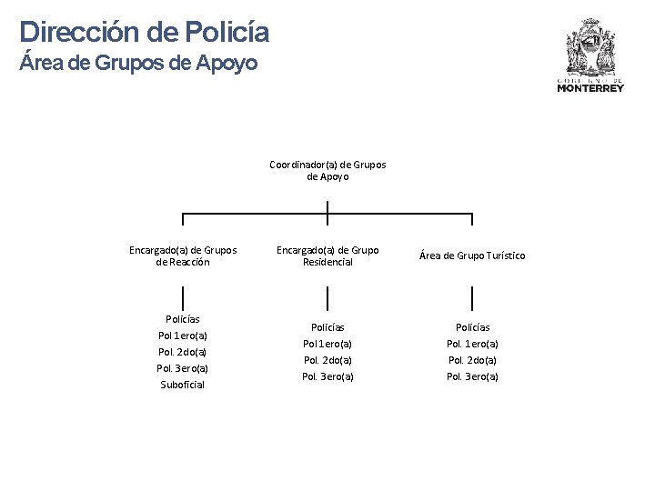 Dirección de Policía Área de Grupos de Apoyo Coordinador(a) de Grupos de Apoyo Encargado(a)