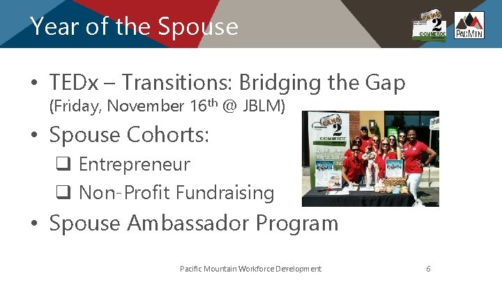 Year of the Spouse • TEDx – Transitions: Bridging the Gap (Friday, November 16