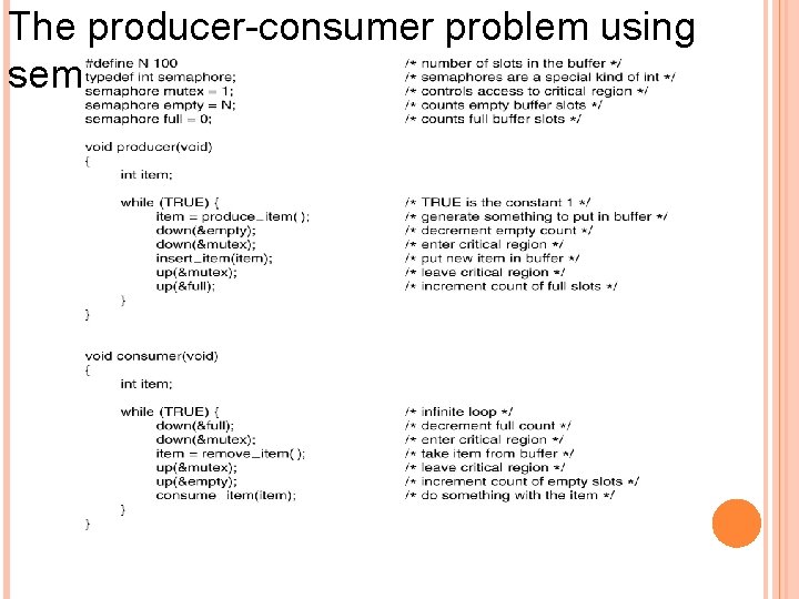 The producer-consumer problem using semaphores . . . 
