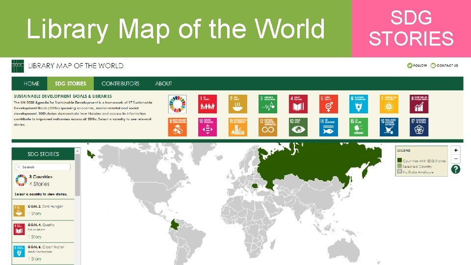 Library Map of the World SDG STORIES 