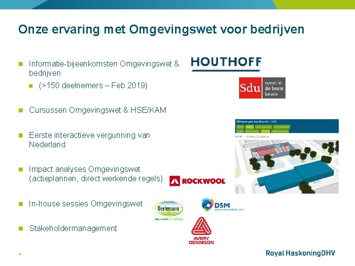 Onze ervaring met Omgevingswet voor bedrijven Informatie-bijeenkomsten Omgevingswet & bedrijven (>150 deelnemers – Feb