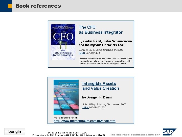 Book references The CFO as Business Integrator by Cedric Read, Dieter Scheuermann and the
