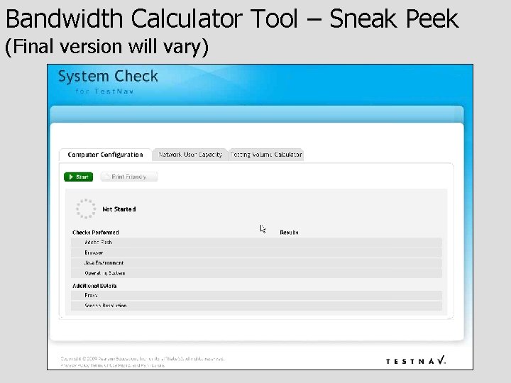 Bandwidth Calculator Tool – Sneak Peek (Final version will vary) 