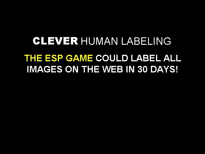 CLEVER HUMAN LABELING THE ESP GAME COULD LABEL ALL IMAGES ON THE WEB IN