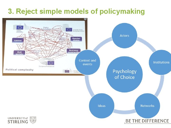 3. Reject simple models of policymaking 