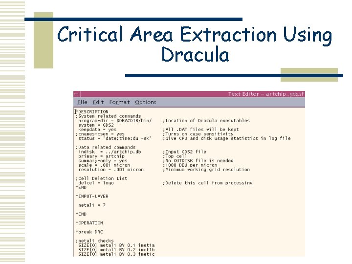 Critical Area Extraction Using Dracula 
