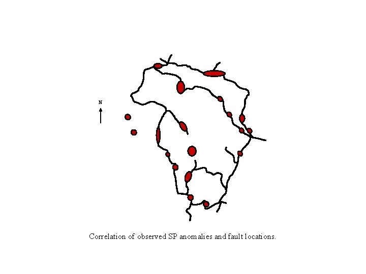N Correlation of observed SP anomalies and fault locations. 