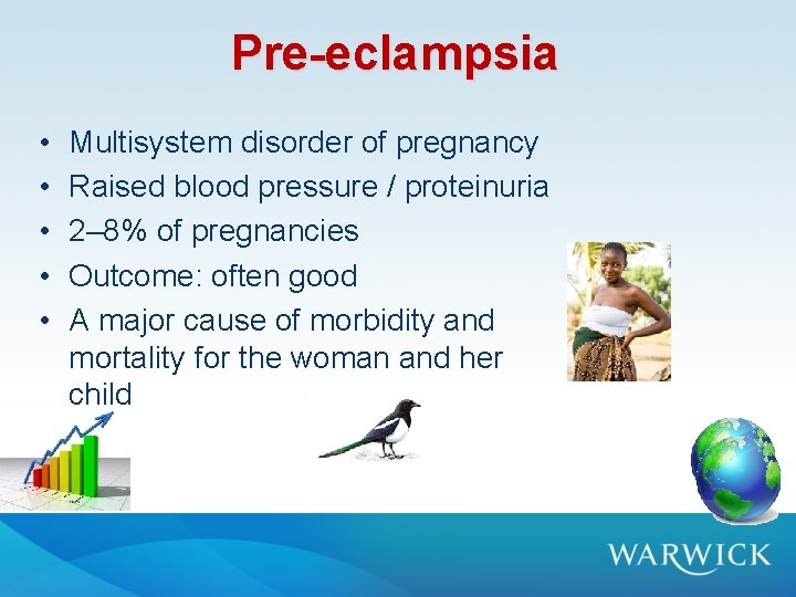 Pre-eclampsia • • • Multisystem disorder of pregnancy Raised blood pressure / proteinuria 2– Pre-eclampsia • • • Multisystem disorder of pregnancy Raised blood pressure / proteinuria 2–
