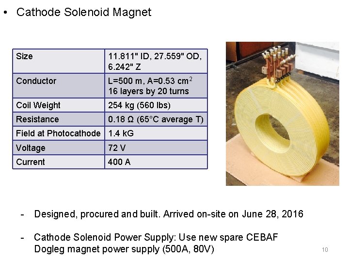  • Cathode Solenoid Magnet Size 11. 811" ID, 27. 559" OD, 6. 242"