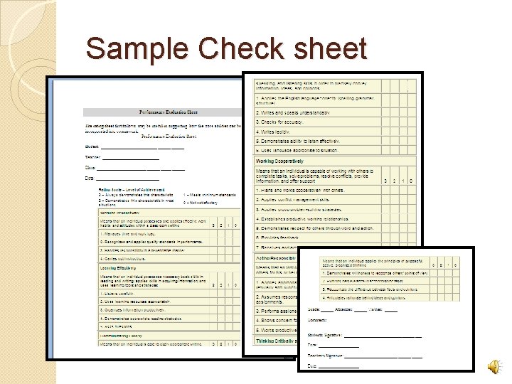 Sample Check sheet 