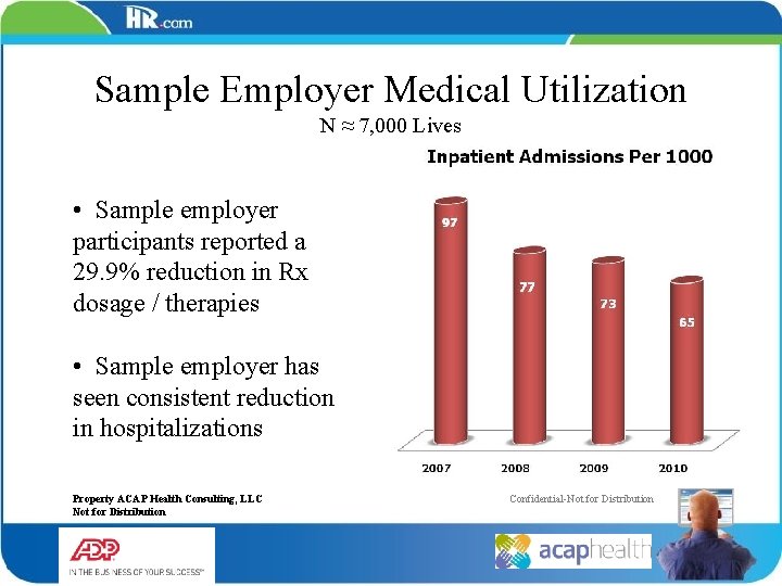 Sample Employer Medical Utilization N ≈ 7, 000 Lives • Sample employer participants reported