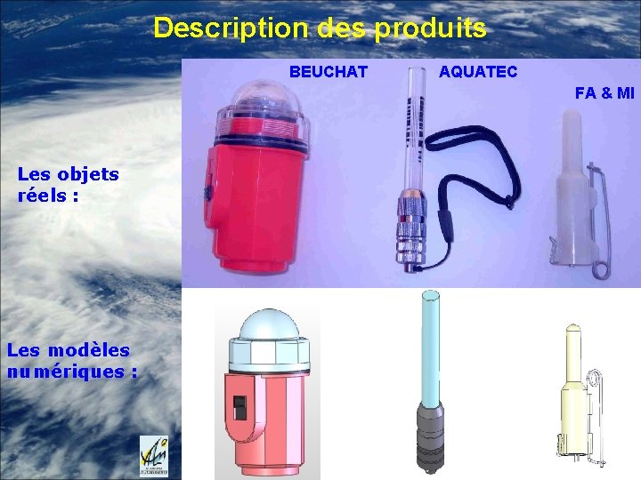 Description des produits BEUCHAT AQUATEC FA & MI Les objets réels : Les modèles