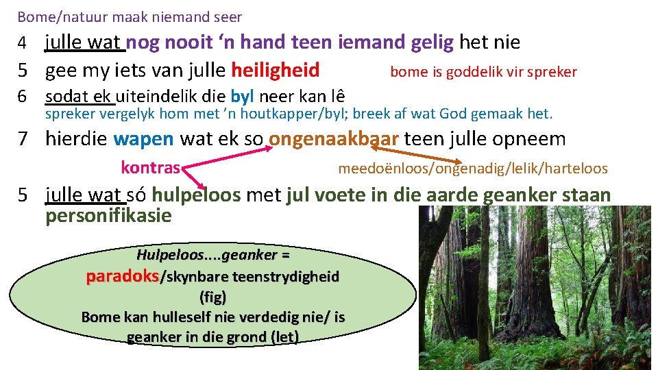 Bome/natuur maak niemand seer 4 julle wat nog nooit ‘n hand teen iemand gelig