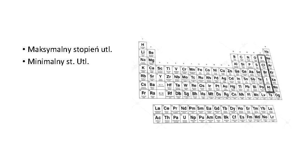  • Maksymalny stopień utl. • Minimalny st. Utl. 