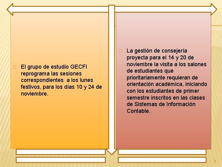 � � El grupo de estudio GECFI reprograma las sesiones correspondientes a los lunes