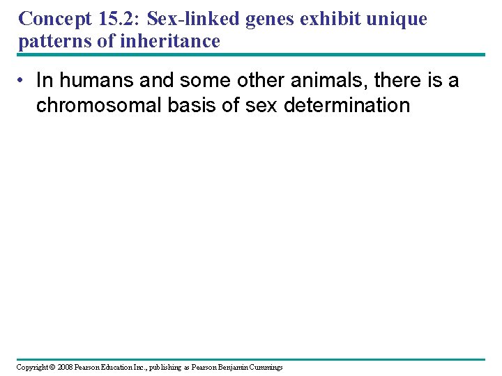 Concept 15. 2: Sex-linked genes exhibit unique patterns of inheritance • In humans and