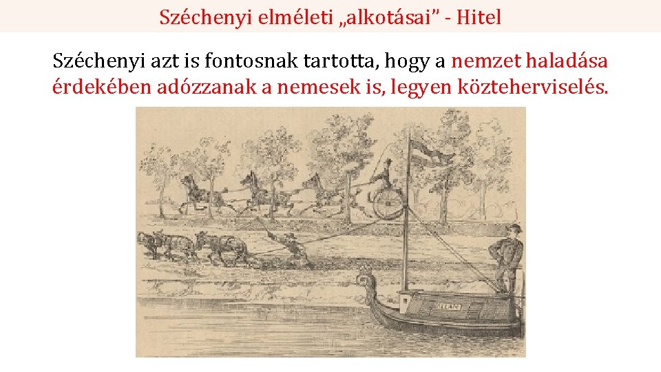 Széchenyi elméleti „alkotásai” - Hitel Széchenyi azt is fontosnak tartotta, hogy a nemzet haladása