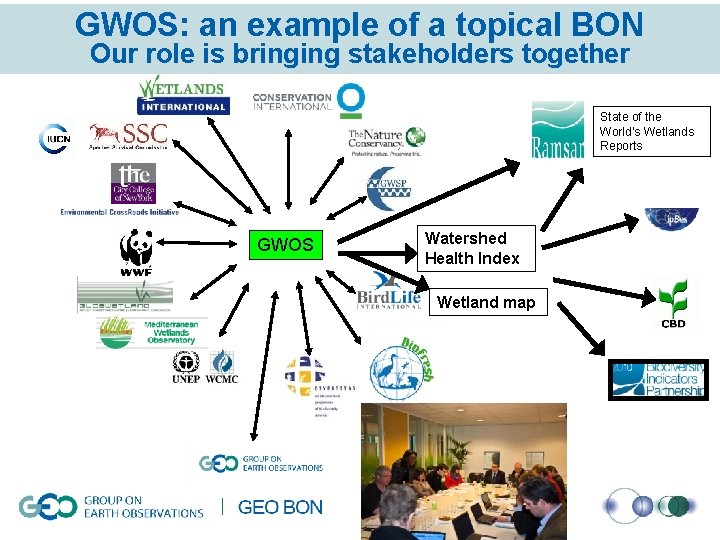 GWOS: an example of a topical BON Our role is bringing stakeholders together State