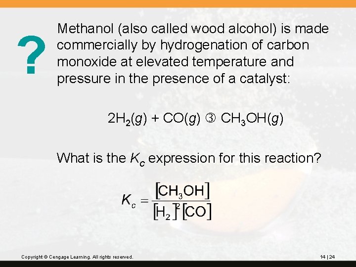 ? Methanol (also called wood alcohol) is made commercially by hydrogenation of carbon monoxide
