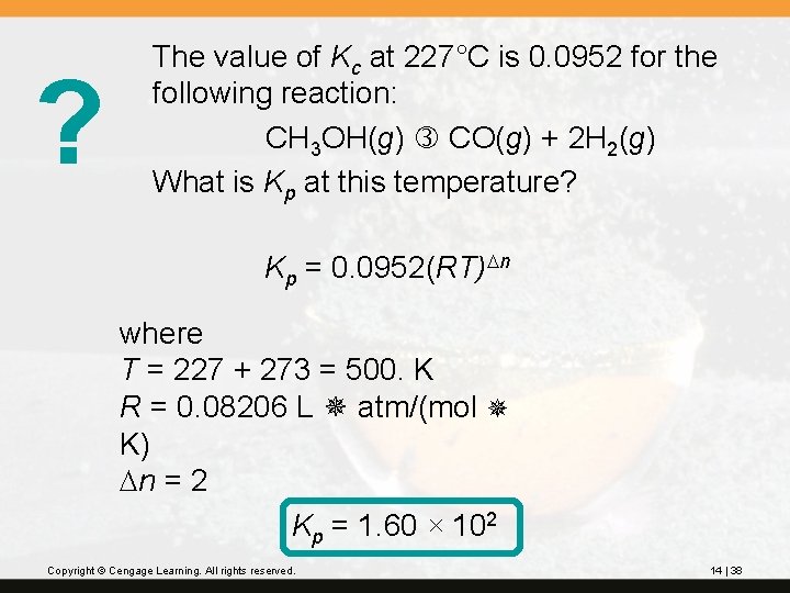? The value of Kc at 227°C is 0. 0952 for the following reaction: