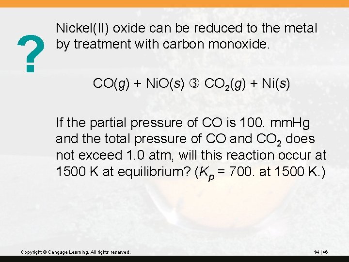 ? Nickel(II) oxide can be reduced to the metal by treatment with carbon monoxide.