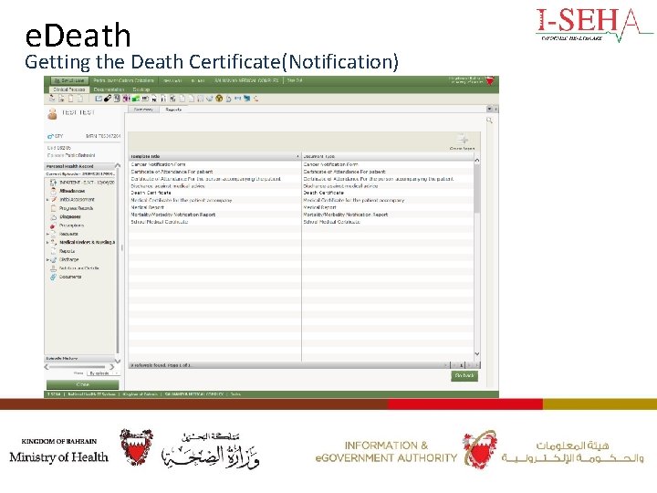 e. Death Getting the Death Certificate(Notification) 
