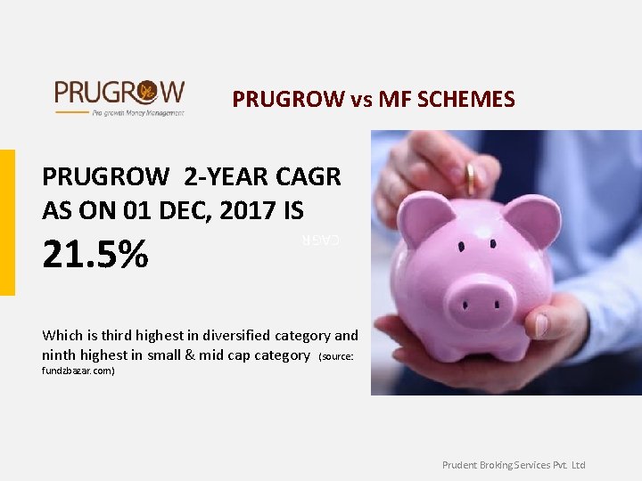 PRUGROW vs MF SCHEMES PRUGROW 2 -YEAR CAGR AS ON 01 DEC, 2017 IS