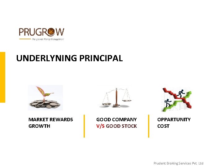 UNDERLYNING PRINCIPAL MARKET REWARDS GROWTH GOOD COMPANY V/S GOOD STOCK OPPARTUNITY COST Prudent Broking