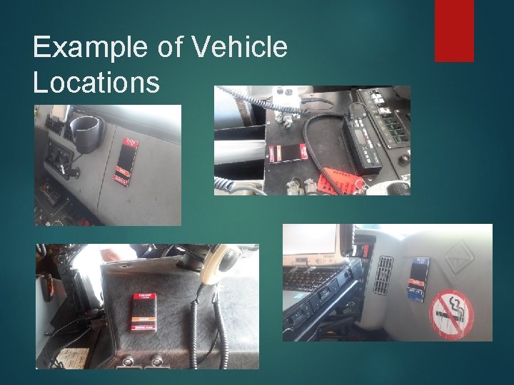 Example of Vehicle Locations 
