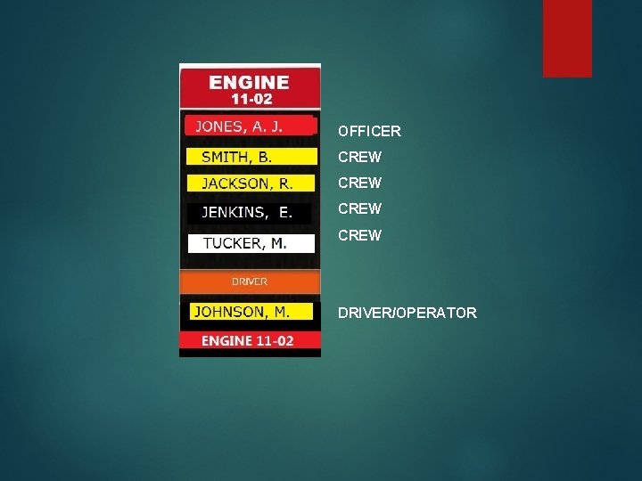 OFFICER CREW DRIVER/OPERATOR 