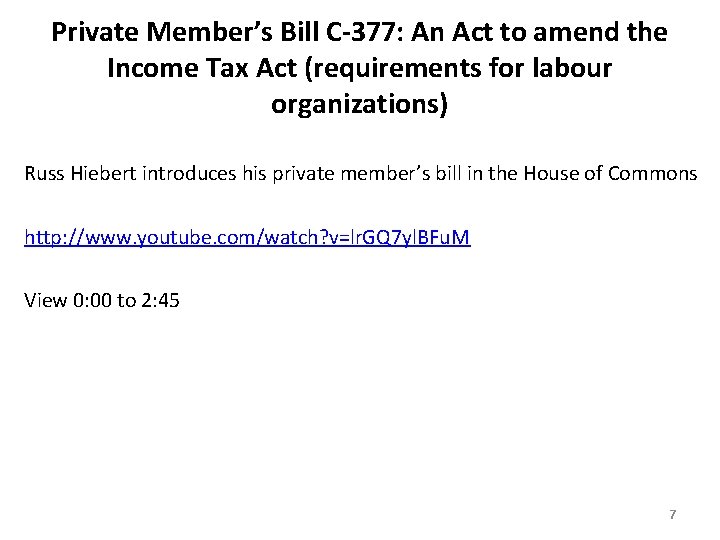 Private Member’s Bill C-377: An Act to amend the Income Tax Act (requirements for