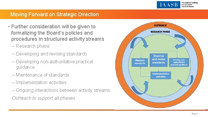 Moving Forward on Strategic Direction • Further consideration will be given to formalizing the