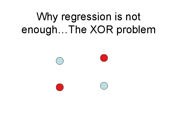 Why regression is not enough…The XOR problem 