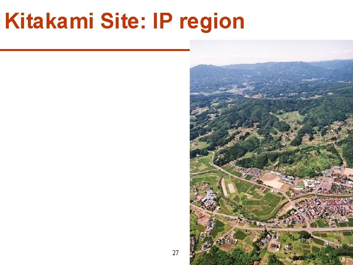 Kitakami Site: IP region 27 