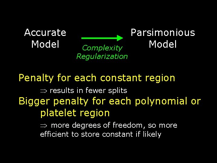 Accurate Model Complexity Regularization Parsimonious Model Penalty for each constant region results in fewer