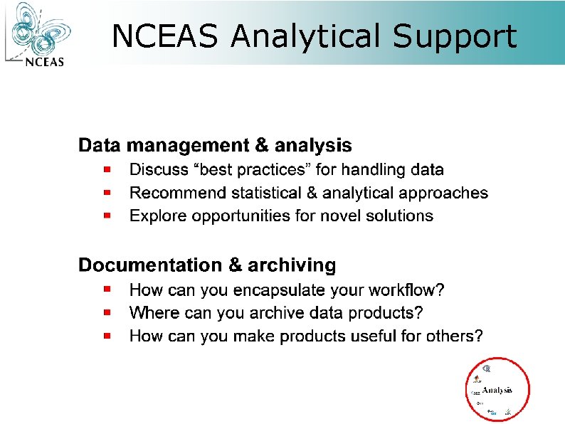 NCEAS Analytical Support 