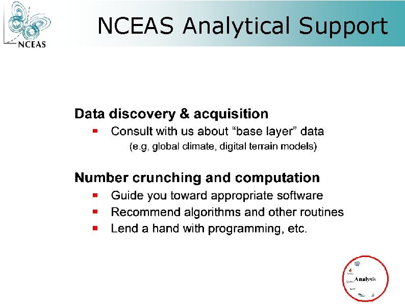 NCEAS Analytical Support 