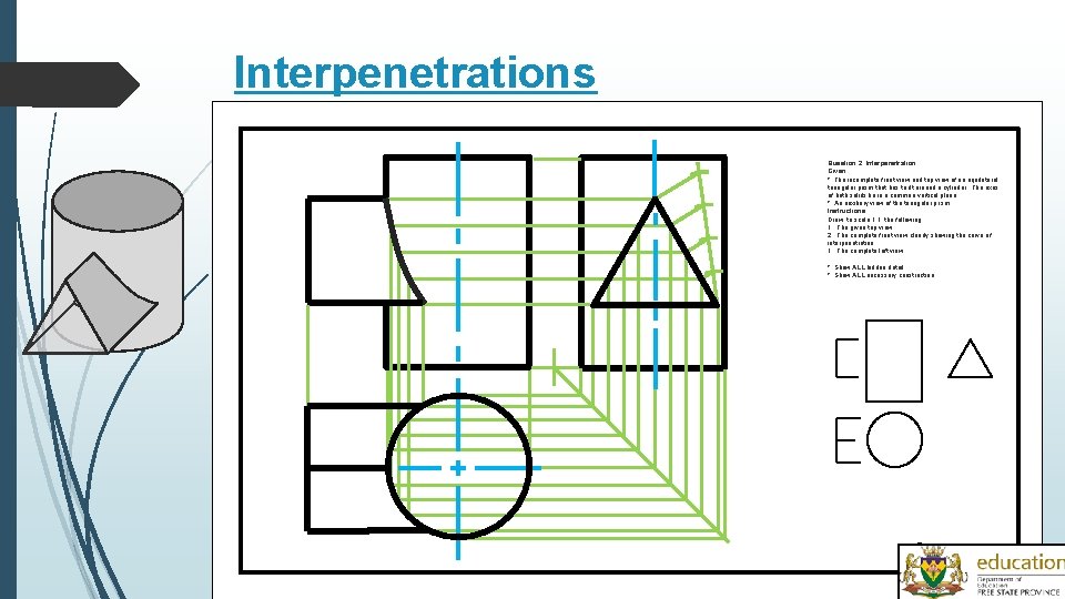 Interpenetrations Question 2: Interpenetration Given: * The incomplete front view and top view of