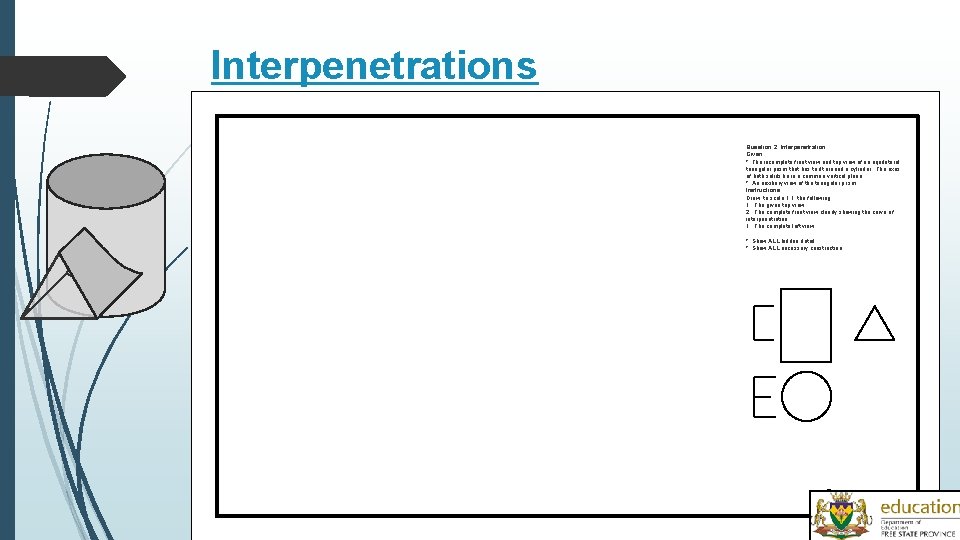 Interpenetrations Question 2: Interpenetration Given: * The incomplete front view and top view of