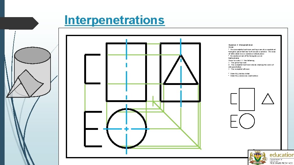 Interpenetrations Question 2: Interpenetration Given: * The incomplete front view and top view of