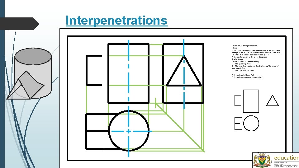 Interpenetrations Question 2: Interpenetration Given: * The incomplete front view and top view of
