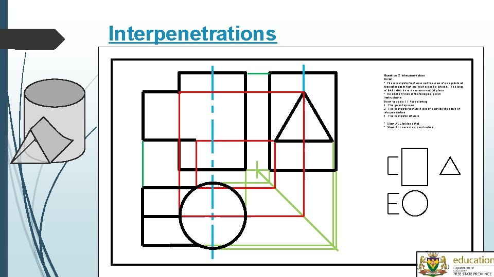Interpenetrations Question 2: Interpenetration Given: * The incomplete front view and top view of