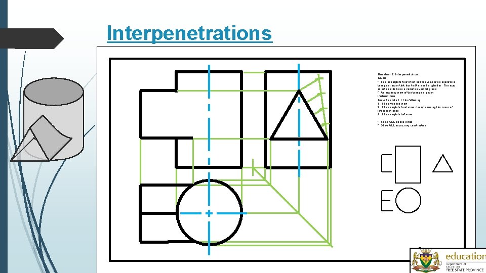 Interpenetrations Question 2: Interpenetration Given: * The incomplete front view and top view of