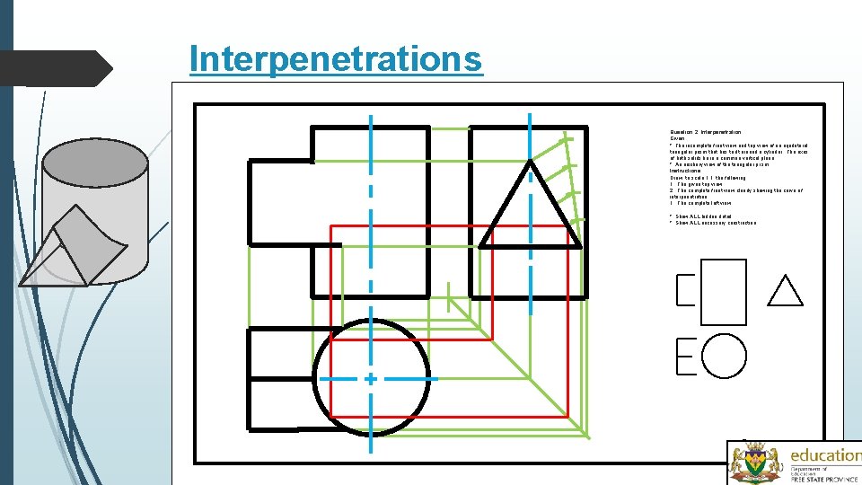 Interpenetrations Question 2: Interpenetration Given: * The incomplete front view and top view of