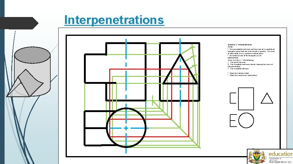 Interpenetrations Question 2: Interpenetration Given: * The incomplete front view and top view of