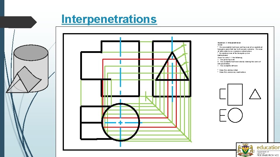 Interpenetrations Question 2: Interpenetration Given: * The incomplete front view and top view of