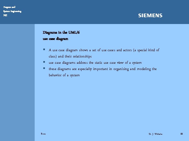 Program and System Engineering PSE Diagrams in the UML/6 use case diagram § A