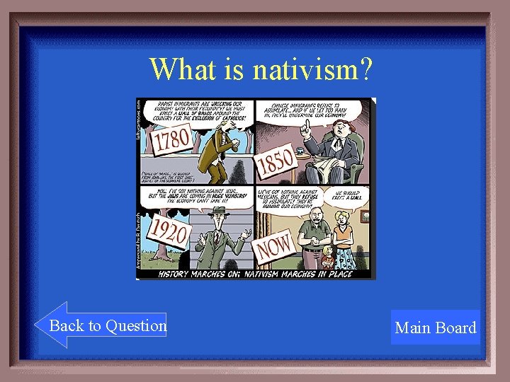 What is nativism? Back to Question Main Board 