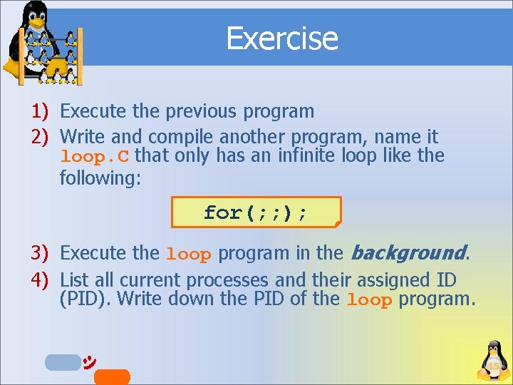 Exercise 1) Execute the previous program 2) Write and compile another program, name it