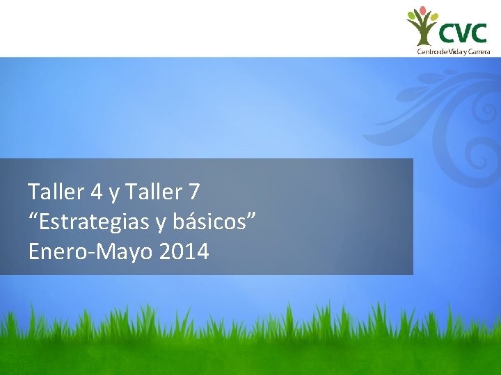 Taller 4 y Taller 7 “Estrategias y básicos” Enero-Mayo 2014 